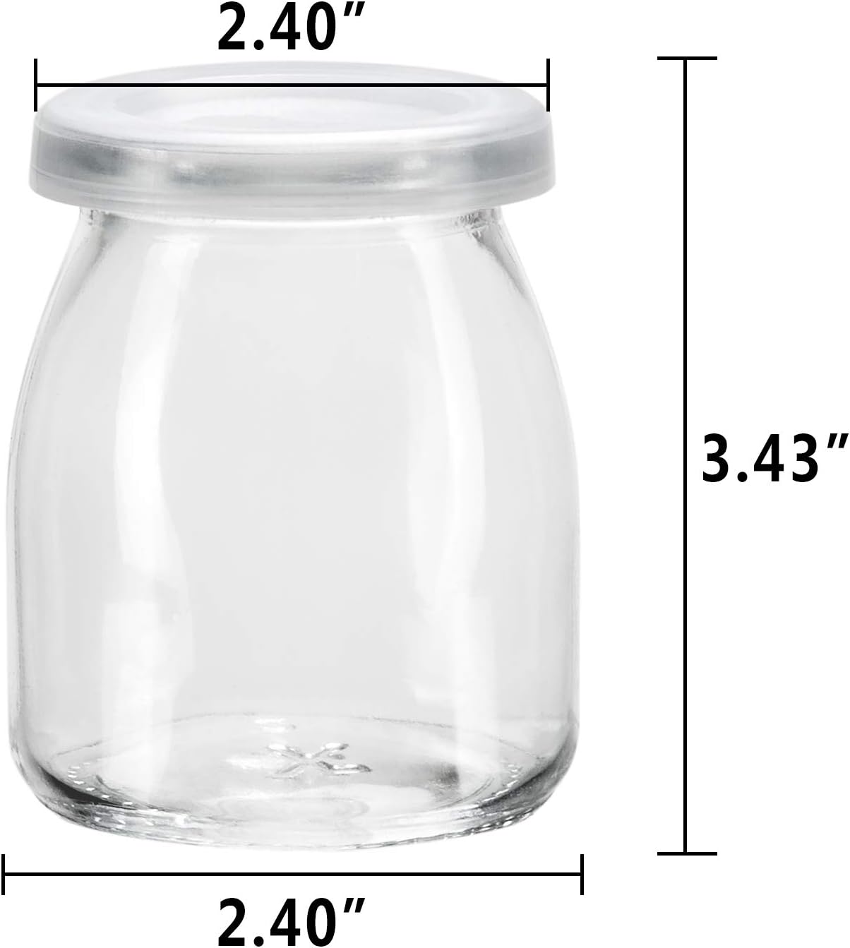 Encheng 8 oz Clear Glass Jars With Lids,Yogurt Container With Lids(PE),Replacement Pudding Jars Yogurt Jar,Glass Container With Twine n Tag For Milk,Jams,Jelly,Mousse,Dishwaresafe 20 Pack